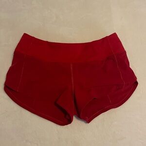 Lululemon Athletica Red Athletic Shorts with Elastic Waistband